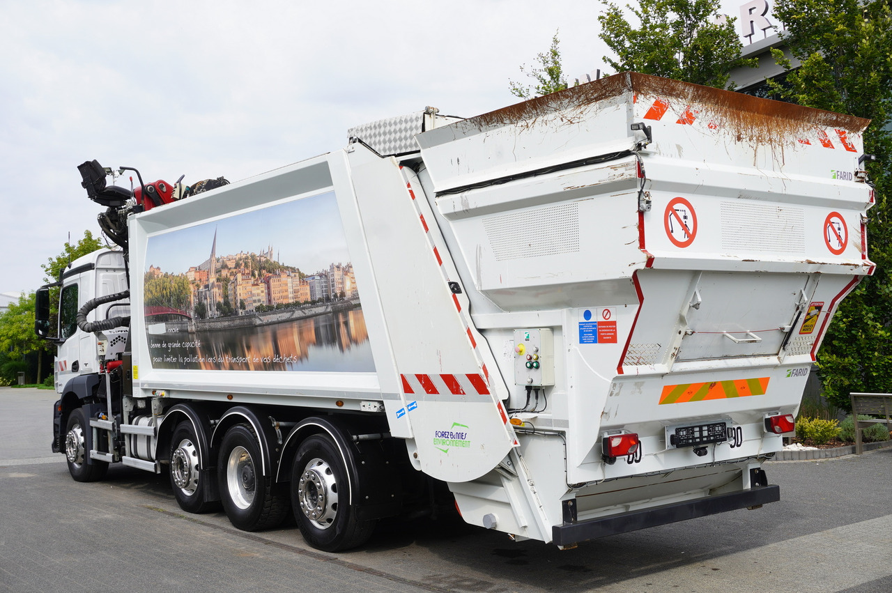 Xe tải chở rác MERCEDES-BENZ Antos 3240 8x2 / Tajfun 5T crane / Farid Industries garbage truck/ 3 steered axles: hình 6