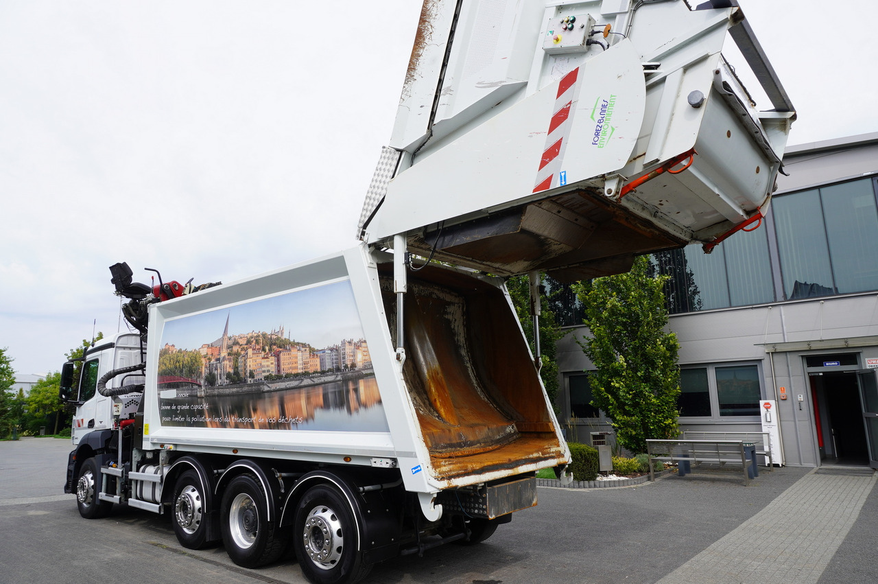 Xe tải chở rác MERCEDES-BENZ Antos 3240 8x2 / Tajfun 5T crane / Farid Industries garbage truck/ 3 steered axles: hình 25