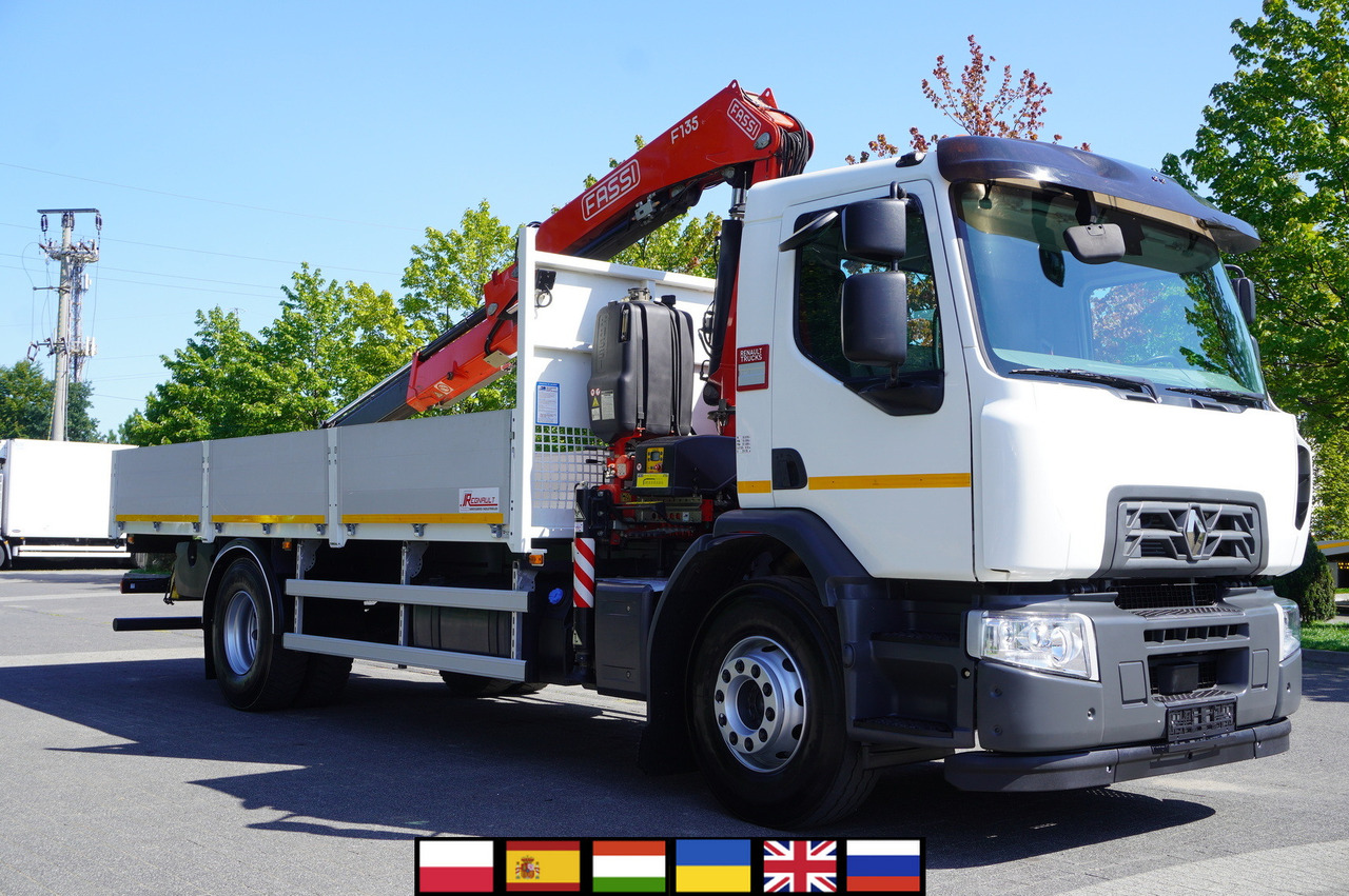 RENAULT C280 DTI 8 / FASSI crane 5.6 T / range 8 m / Flatbed 15 EPAL - Xe tải thùng lửng/ Phẳng, Xe cẩu tự hành: hình 1 RENAULT C280 DTI 8 / FASSI crane 5.6 T / range 8 m / Flatbed 15 EPAL - Xe tải thùng lửng/ Phẳng, Xe cẩu tự hành: hình 1