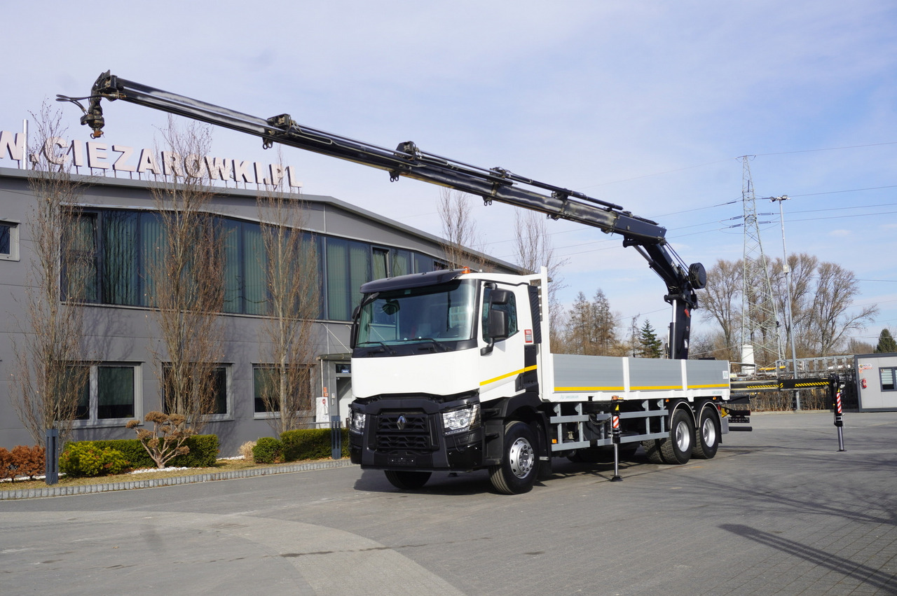 RENAULT C430 / HIAB 244 EP-5 HIDUO crane 8400 kg 15 m / Platform with stanchions - Rơ moóc lâm nghiệp: hình 1 RENAULT C430 / HIAB 244 EP-5 HIDUO crane 8400 kg 15 m / Platform with stanchions - Rơ moóc lâm nghiệp: hình 1