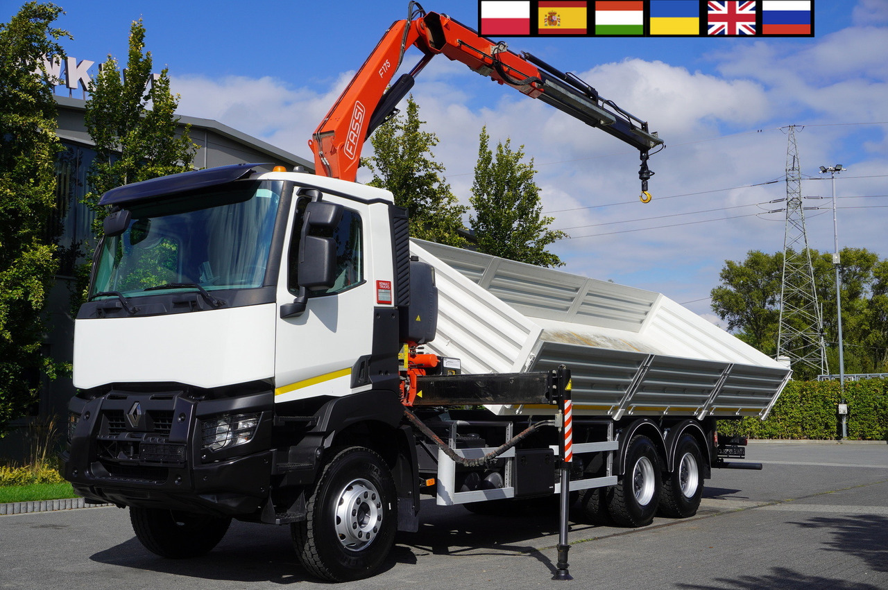 RENAULT K380 6×4 / FASSI F175 crane 7.85 t / 120 thousand km! / 2-sided tipper - Xe ben, Xe cẩu tự hành: hình 1 RENAULT K380 6×4 / FASSI F175 crane 7.85 t / 120 thousand km! / 2-sided tipper - Xe ben, Xe cẩu tự hành: hình 1