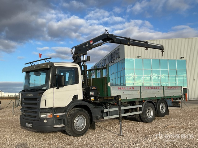 2007 Scania P340 2006 Hiab 144B-2 5 ton on 6x2 Flatbed Truck with Crane - Xe tải thùng lửng/ Phẳng, Xe cẩu tự hành: hình 1 2007 Scania P340 2006 Hiab 144B-2 5 ton on 6x2 Flatbed Truck with Crane - Xe tải thùng lửng/ Phẳng, Xe cẩu tự hành: hình 1