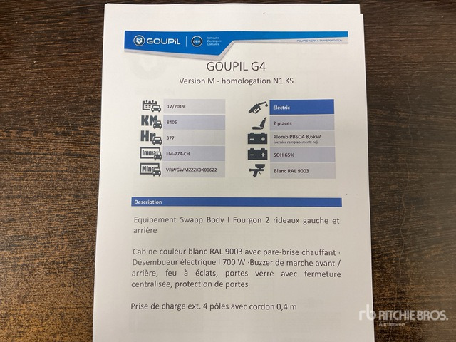 2019 Goupil G4M Electric Utility Vehicle - Tiện ích/ Xe đặc dụng: hình 3 2019 Goupil G4M Electric Utility Vehicle - Tiện ích/ Xe đặc dụng: hình 3