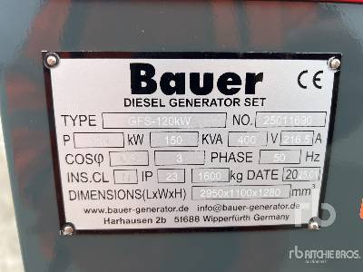 BAUER GFS-120KW 150 kVA Skid-Mounted (Unused) - Bộ phát điện: hình 5 BAUER GFS-120KW 150 kVA Skid-Mounted (Unused) - Bộ phát điện: hình 5