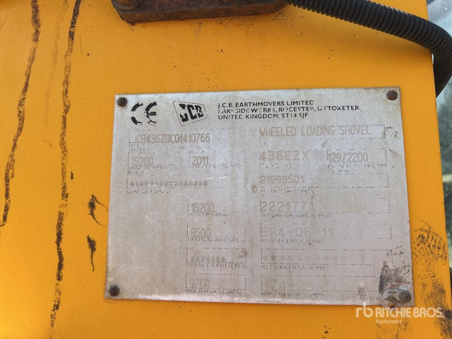 2011 JCB 436 Wheel Loader - Máy xúc lật bánh lốp: hình 1 2011 JCB 436 Wheel Loader - Máy xúc lật bánh lốp: hình 1