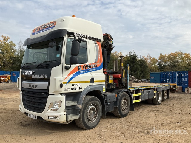 2017 DAF 8x2 Twin-Steer Sleeper Flatbed Truck with Crane - Xe tải thùng lửng/ Phẳng, Xe cẩu tự hành: hình 3 2017 DAF 8x2 Twin-Steer Sleeper Flatbed Truck with Crane - Xe tải thùng lửng/ Phẳng, Xe cẩu tự hành: hình 3