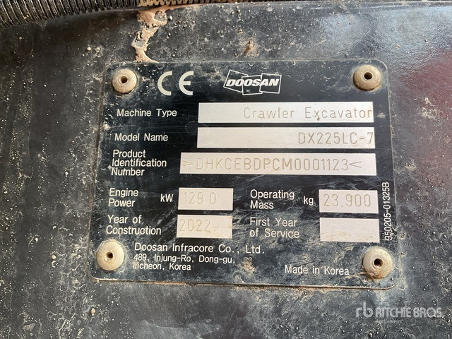 2022 Doosan DX225LC-7 Tracked Excavator - Máy xúc bánh xích: hình 2 2022 Doosan DX225LC-7 Tracked Excavator - Máy xúc bánh xích: hình 2