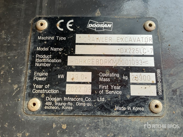 2022 Doosan DX225LC-7 Tracked Excavator - Máy xúc bánh xích: hình 2 2022 Doosan DX225LC-7 Tracked Excavator - Máy xúc bánh xích: hình 2