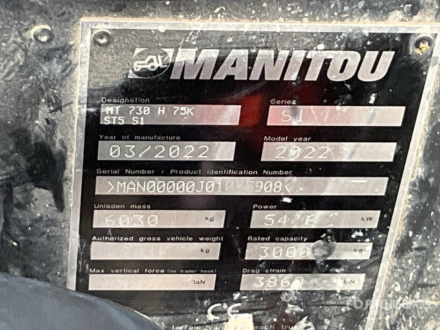 2022 Manitou MT730H Telehandler - Xe nhấc hình viễn vọng kính: hình 1 2022 Manitou MT730H Telehandler - Xe nhấc hình viễn vọng kính: hình 1