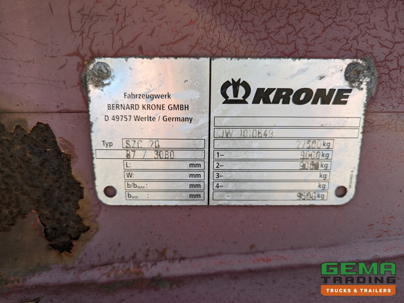 Xe chở container/ Sơ mi rơ moóc hoán đổi thân Krone SZC 20FT 2-Assen ROR - STEEL Suspension - DOUBLE tires - DrumBrakes  (O1869): hình 18