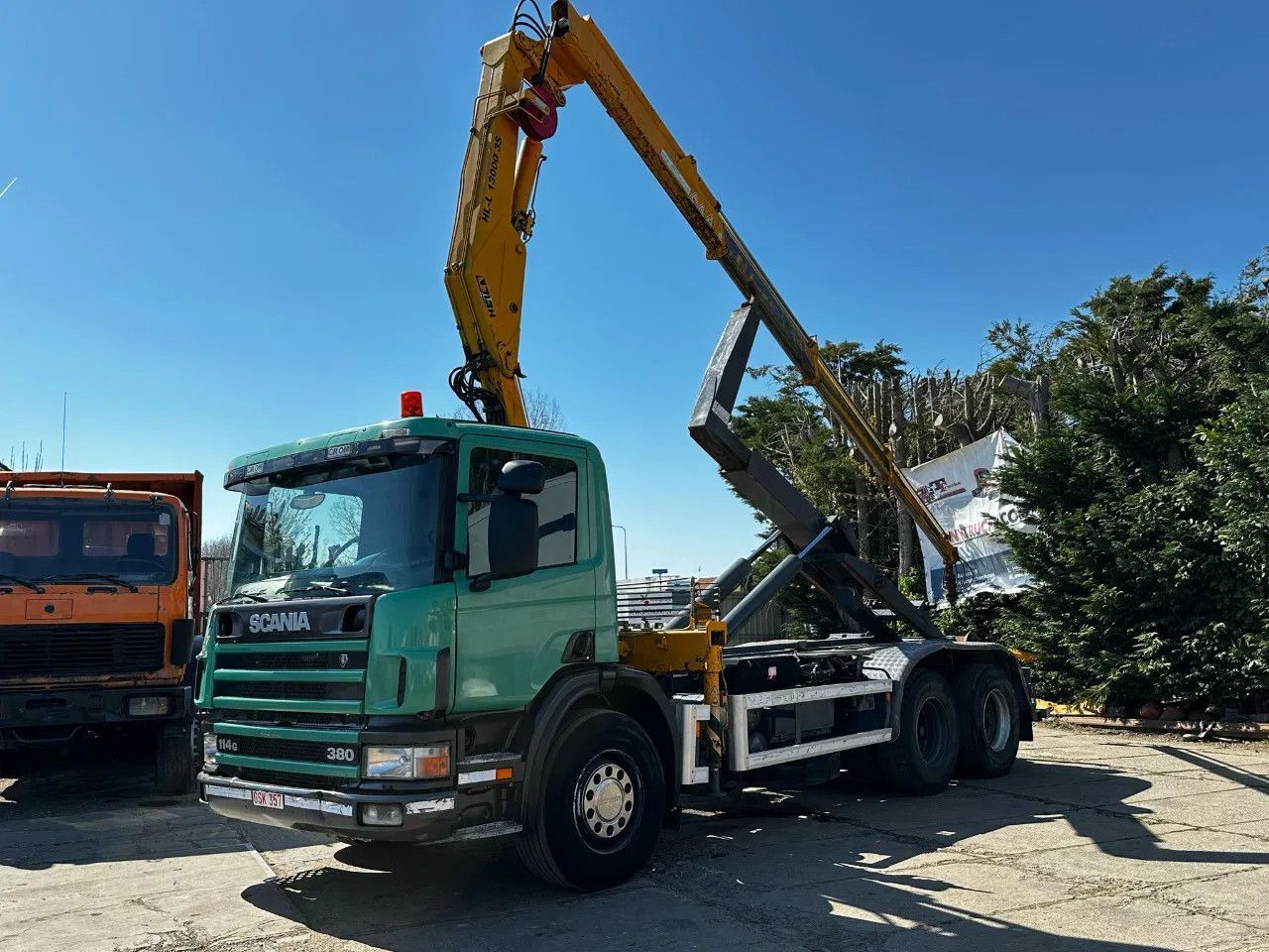 Scania P114-380 6X2 Ampirol + Heila 13000 5T Crane Manu - Xe chở container/ Xe tải hoán đổi thân: hình 2 Scania P114-380 6X2 Ampirol + Heila 13000 5T Crane Manu - Xe chở container/ Xe tải hoán đổi thân: hình 2