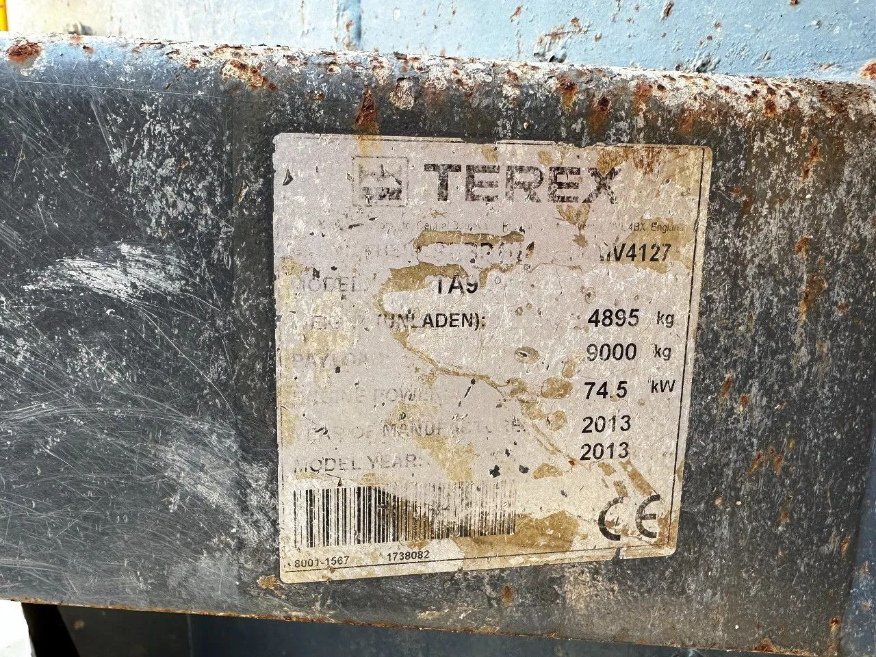 Terex 9 Ton 4X4 Mini Dumper *3711 Hours* - Xe ben đổ mini: hình 5 Terex 9 Ton 4X4 Mini Dumper *3711 Hours* - Xe ben đổ mini: hình 5