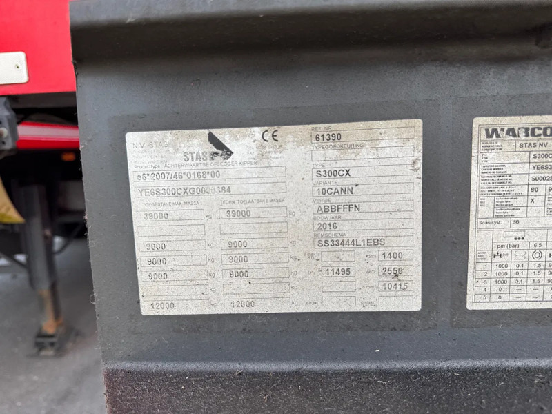 Sơ mi rơ moóc ben Stas S300CX 58m3 Alcoa SAF Klep/Deuren combi, top condition 6350KG: hình 11