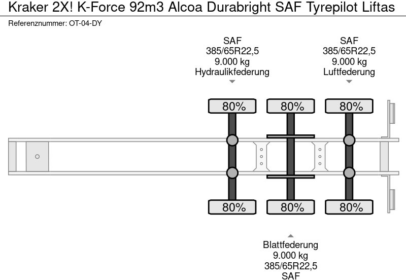 Sơ mi rơ moóc sàn đi bộ kraker 2X! K-Force 92m3 Alcoa Durabright SAF Tyrepilot Liftas: hình 15