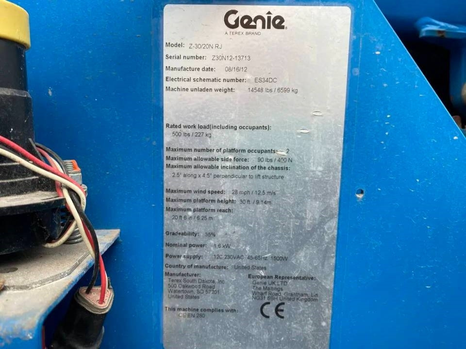 Genie Z 30/20 N RJ - Xe nâng người nhiều khớp nối: hình 4 Genie Z 30/20 N RJ - Xe nâng người nhiều khớp nối: hình 4