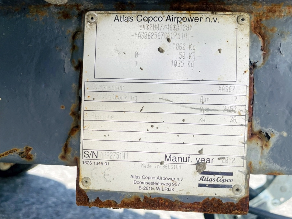 Atlas Copco XAS67 (4018) - Máy nén khí: hình 3 Atlas Copco XAS67 (4018) - Máy nén khí: hình 3