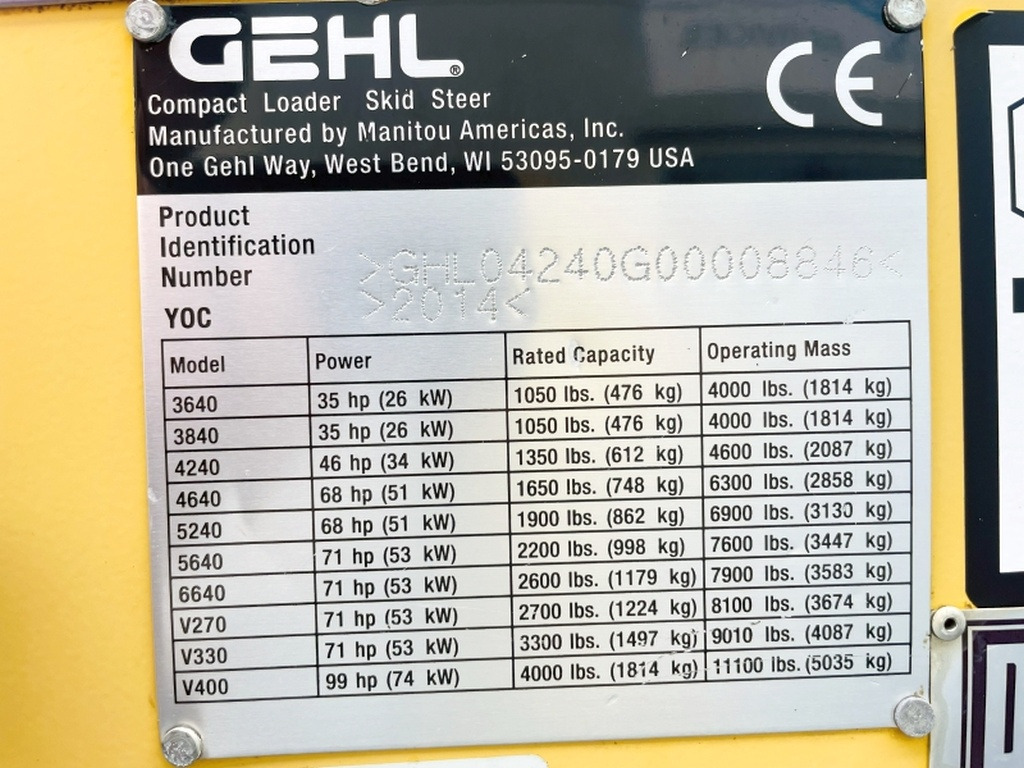 Gehl SL4240 (4035) - Máy xúc lật đa năng: hình 3 Gehl SL4240 (4035) - Máy xúc lật đa năng: hình 3