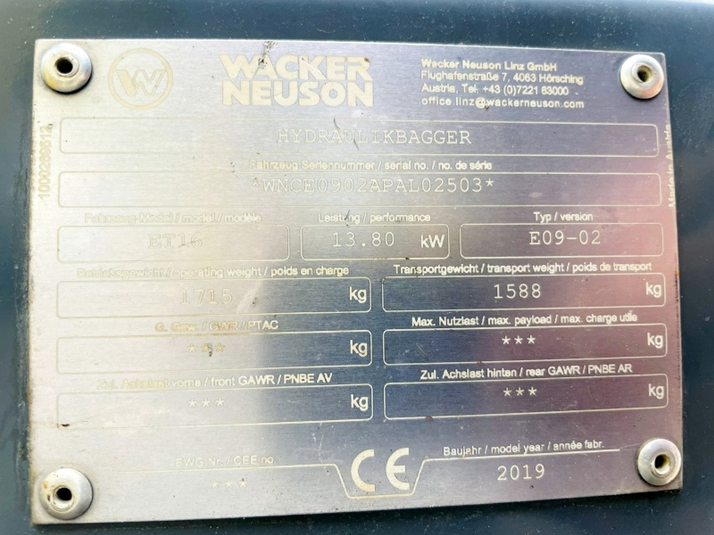 Neuson ET16 (4032) - Máy xúc mini: hình 3 Neuson ET16 (4032) - Máy xúc mini: hình 3