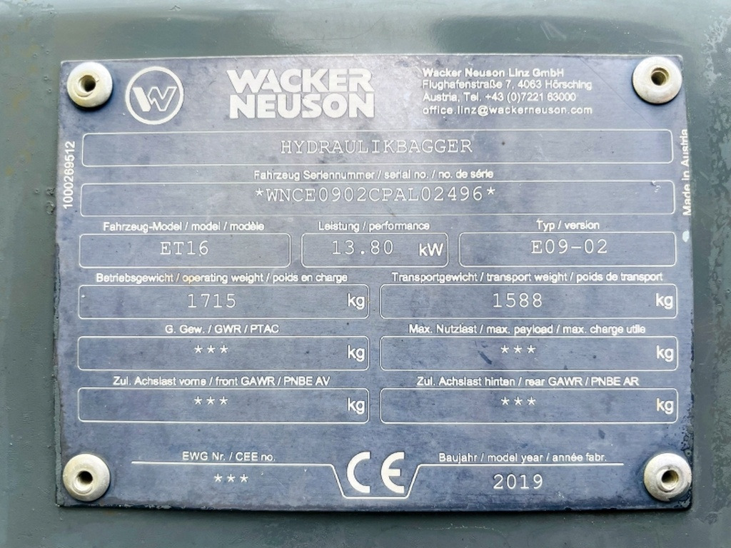 Neuson ET16 (4033) - Máy xúc mini: hình 3 Neuson ET16 (4033) - Máy xúc mini: hình 3