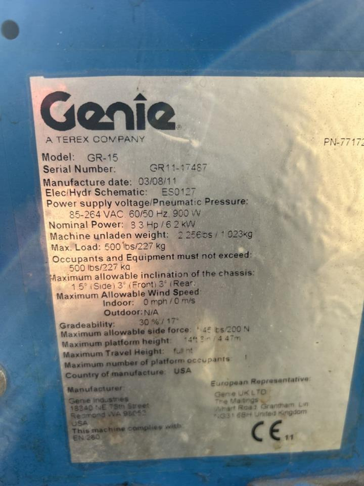 Genie GR-15 - Máy móc khác: hình 2 Genie GR-15 - Máy móc khác: hình 2