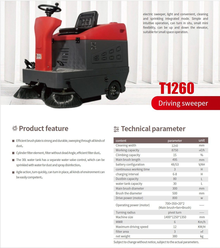 EP T1260 - Xe quét rác công nghiệp: hình 1 EP T1260 - Xe quét rác công nghiệp: hình 1