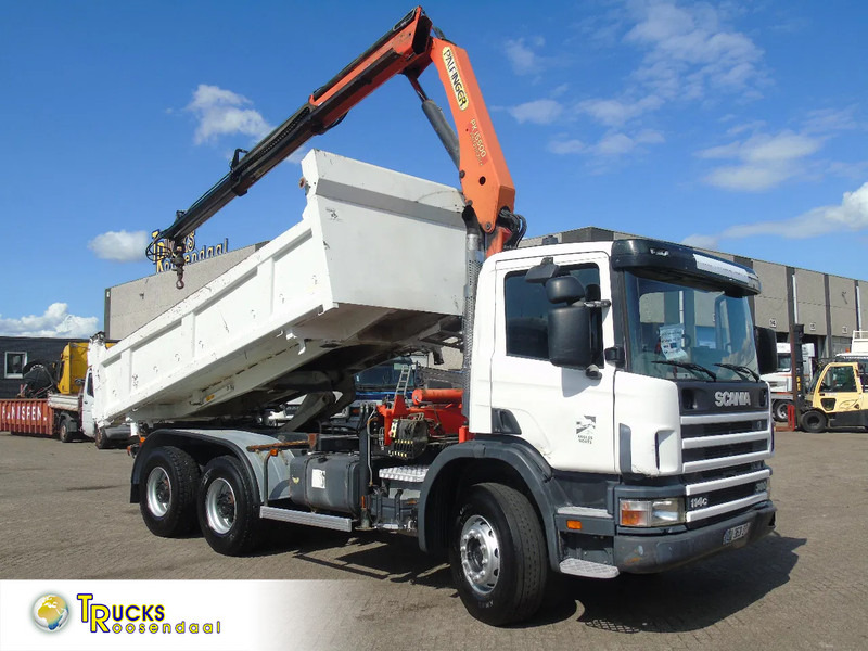 Scania T114-380 + 3SIDE TIPPER + PALFINGER PK155 + 6X4 + MANUAL + SPRING - Xe cẩu tự hành: hình 1 Scania T114-380 + 3SIDE TIPPER + PALFINGER PK155 + 6X4 + MANUAL + SPRING - Xe cẩu tự hành: hình 1