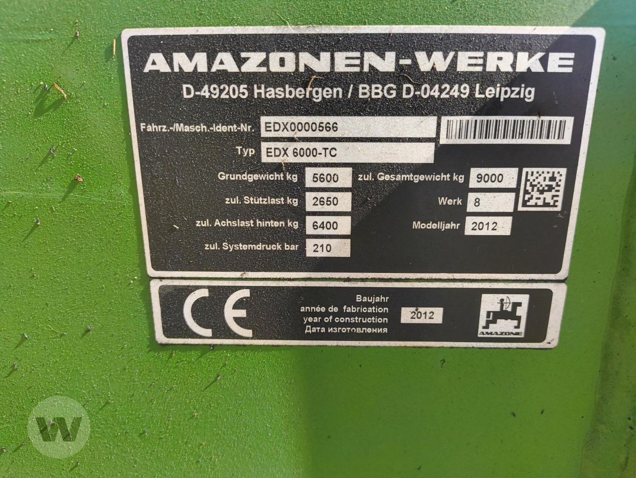Amazone EDX 6000-TC - Máy gieo hạt: hình 5 Amazone EDX 6000-TC - Máy gieo hạt: hình 5