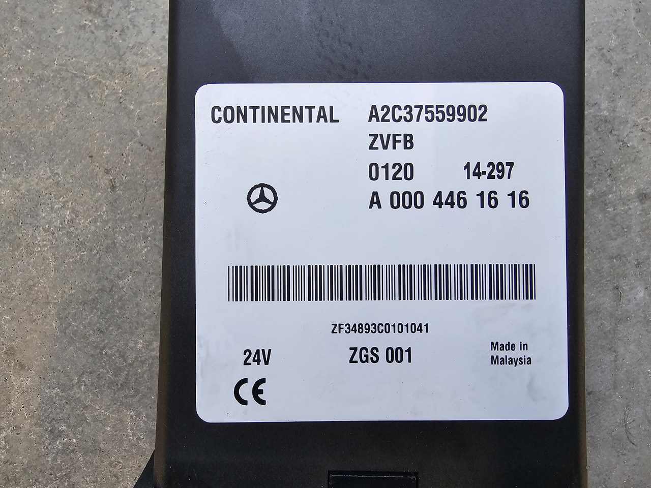 MERCEDES-BENZ ATEGO MP4 EURO 6 / CENTRAL LOCK ECU ZVFB / A0004461616 - ECU: hình 3 MERCEDES-BENZ ATEGO MP4 EURO 6 / CENTRAL LOCK ECU ZVFB / A0004461616 - ECU: hình 3