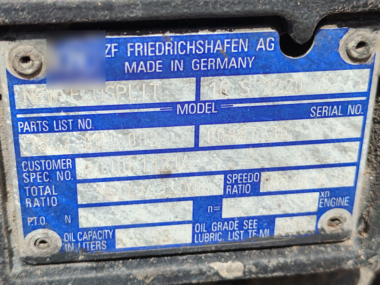 Hộp số RENAULT DXI / ZF NEW ECOSPLIT 16S2220 TD / MANUAL / DELIVERY: hình 10