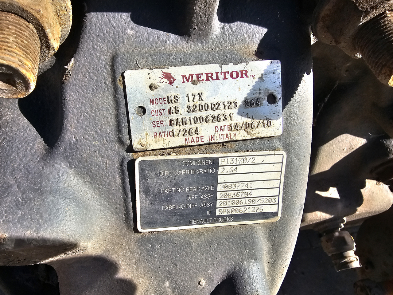 Trục sau RENAULT P13170 MS17X / RSS1344C / RATIO: 2.64 / 20837741 20836794: hình 7
