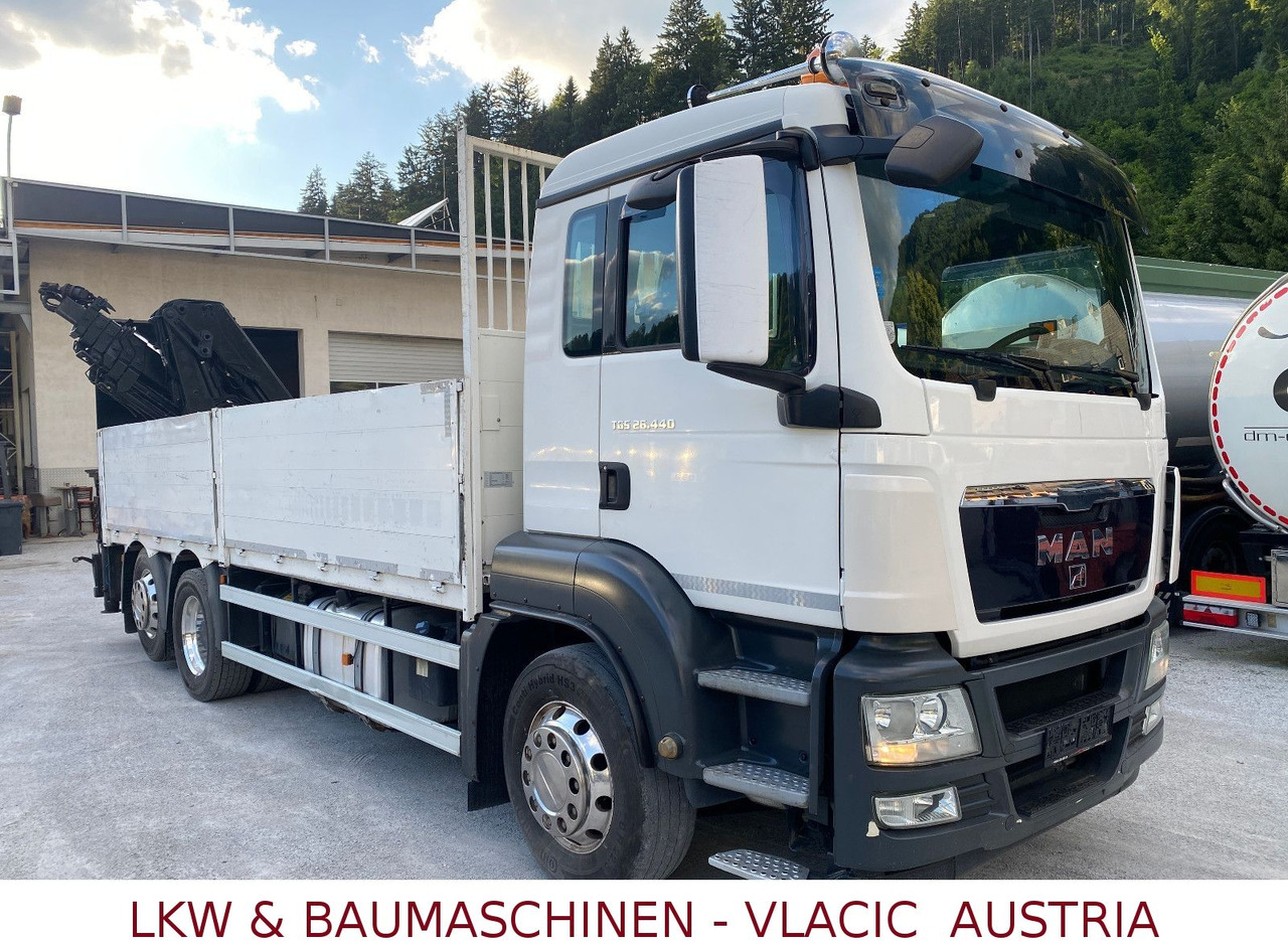 MAN 26.440 mit Kran HIAB 166 5XHydraulikauschub - Xe tải thùng lửng/ Phẳng, Xe cẩu tự hành: hình 2 MAN 26.440 mit Kran HIAB 166 5XHydraulikauschub - Xe tải thùng lửng/ Phẳng, Xe cẩu tự hành: hình 2