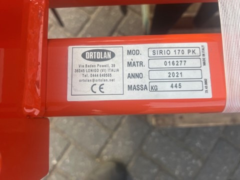 ORTOLAN SIRIO 170 harrow - Thiết bị xới đất: hình 2 ORTOLAN SIRIO 170 harrow - Thiết bị xới đất: hình 2