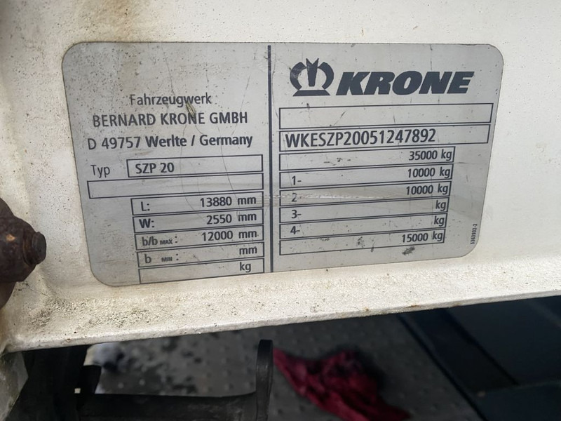 Sơ mi rơ moóc mui bạt Krone | SCHUIFZEIL | 2500 KG LAADKLEP | STUUR-AS | LIFT-AS |: hình 10