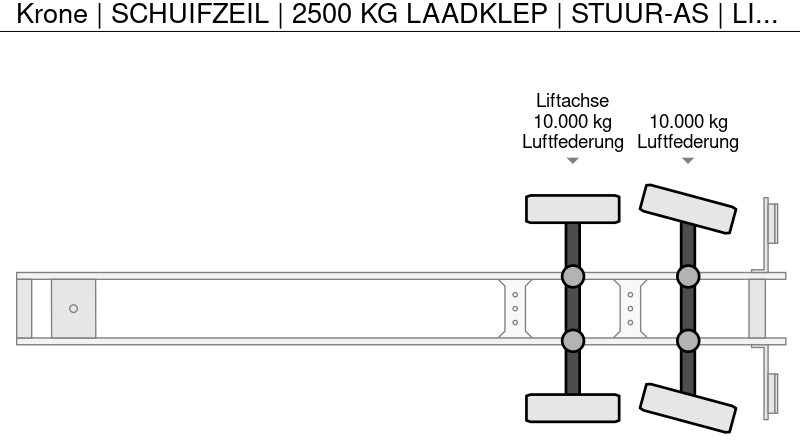 Sơ mi rơ moóc mui bạt Krone | SCHUIFZEIL | 2500 KG LAADKLEP | STUUR-AS | LIFT-AS |: hình 18