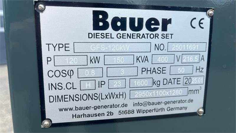 Bauer GFS-120 ATS, 120 kW/150 kVA - Bộ phát điện: hình 3 Bauer GFS-120 ATS, 120 kW/150 kVA - Bộ phát điện: hình 3