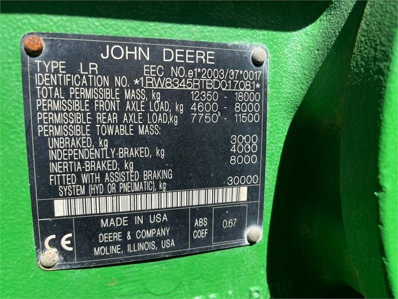 John Deere 8345R Med frontlift - Máy cày: hình 2 John Deere 8345R Med frontlift - Máy cày: hình 2