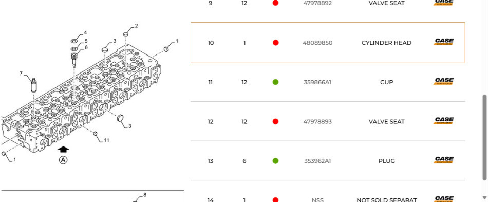 Case 48089850 - Đầu xilanh cho Máy móc xây dựng: hình 1 Case 48089850 - Đầu xilanh cho Máy móc xây dựng: hình 1