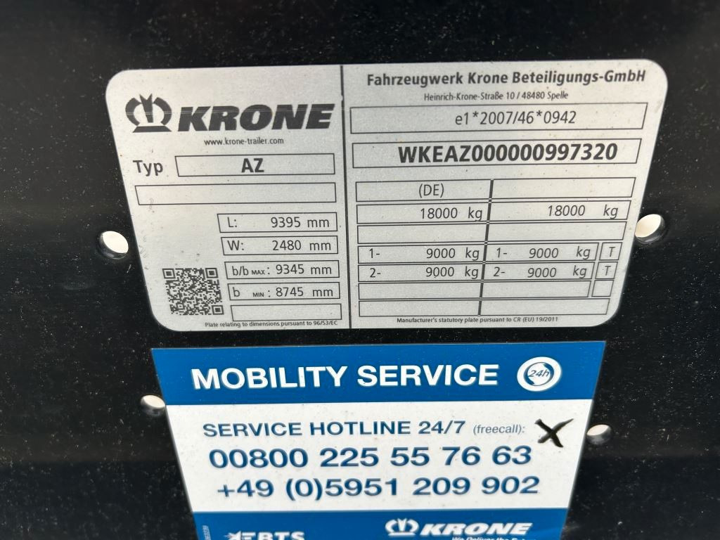 Krone 2 Achswechselfahrgestell, Typ: MAXI AZW 18 eL3B7 - Xe chở container/ Rơ moóc hoán đổi thân: hình 3 Krone 2 Achswechselfahrgestell, Typ: MAXI AZW 18 eL3B7 - Xe chở container/ Rơ moóc hoán đổi thân: hình 3