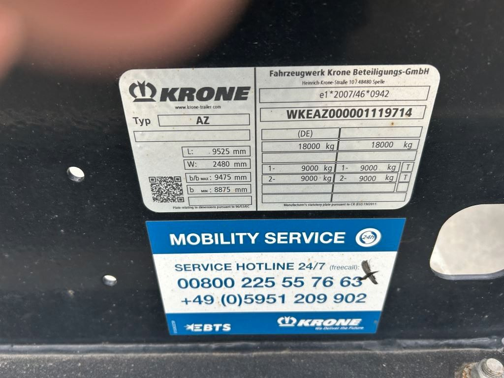 Krone 2 Achswechselfahrgestell, Typ: MAXI AZW 18 eL3B7 - Xe chở container/ Rơ moóc hoán đổi thân: hình 4 Krone 2 Achswechselfahrgestell, Typ: MAXI AZW 18 eL3B7 - Xe chở container/ Rơ moóc hoán đổi thân: hình 4