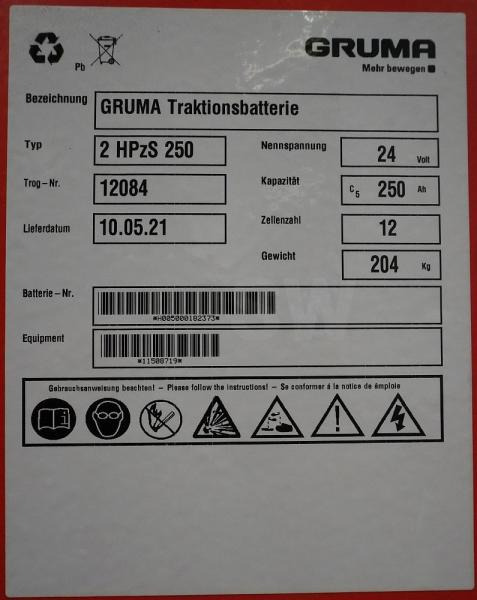 GRUMA 24 Volt 2 PzS 250 Ah - Ắc quy: hình 5 GRUMA 24 Volt 2 PzS 250 Ah - Ắc quy: hình 5