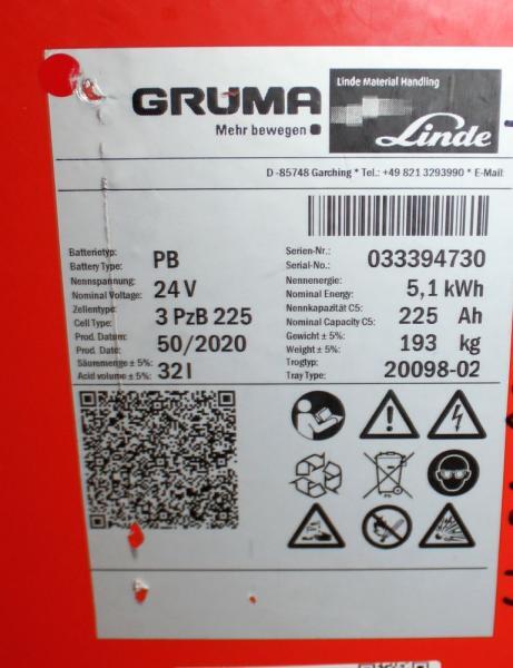 GRUMA 24 Volt 3 PzB 225 Ah - Ắc quy: hình 5 GRUMA 24 Volt 3 PzB 225 Ah - Ắc quy: hình 5