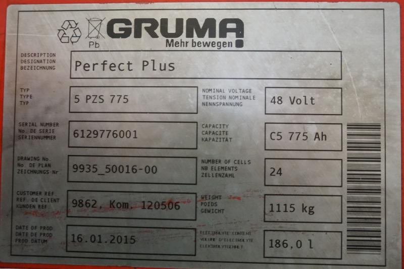 GRUMA 48 Volt 5 PzS 775 Ah - Ắc quy cho Thiết bị xử lý vật liệu: hình 5 GRUMA 48 Volt 5 PzS 775 Ah - Ắc quy cho Thiết bị xử lý vật liệu: hình 5