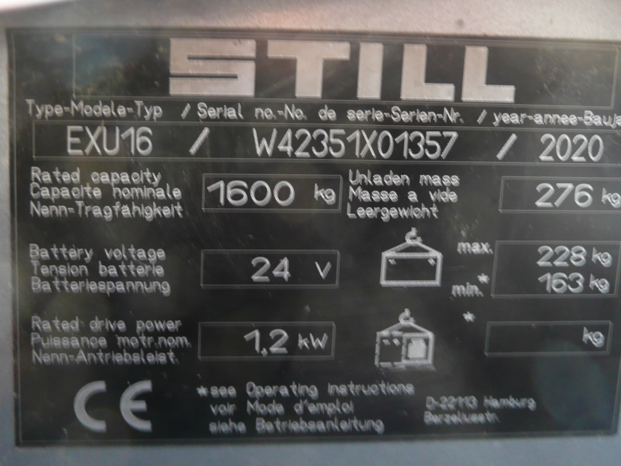 Xe tải nâng pallet Still EXU 16: hình 8