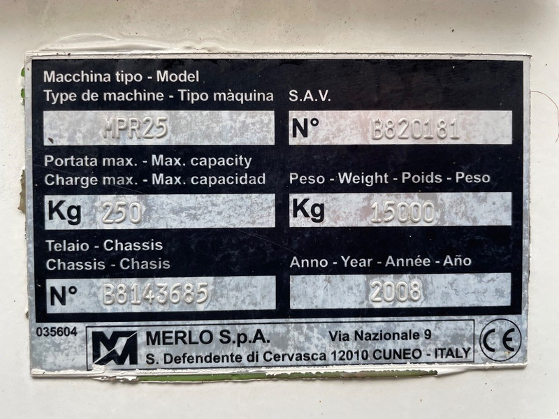 Merlo MPR 25 - Xe nâng người nhiều khớp nối: hình 3 Merlo MPR 25 - Xe nâng người nhiều khớp nối: hình 3