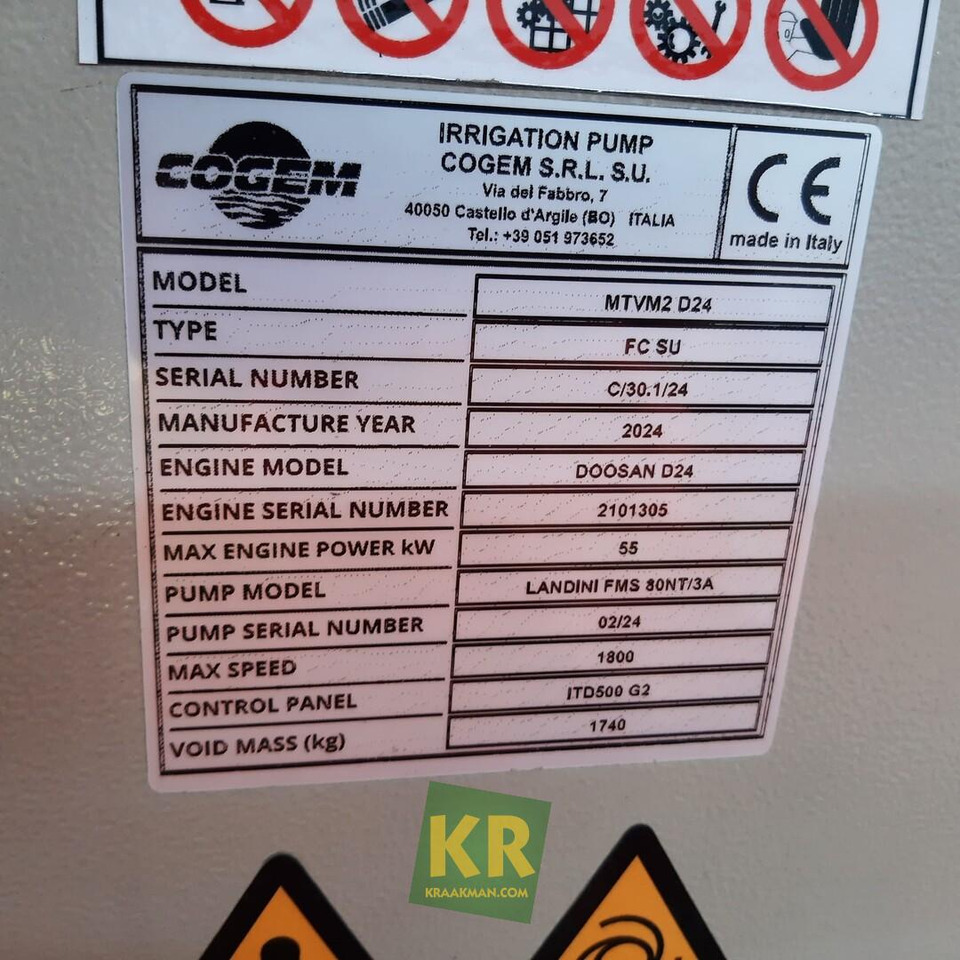 D24 FMS80/3 motorpompset Cogem - Hệ thống tưới: hình 2 D24 FMS80/3 motorpompset Cogem - Hệ thống tưới: hình 2
