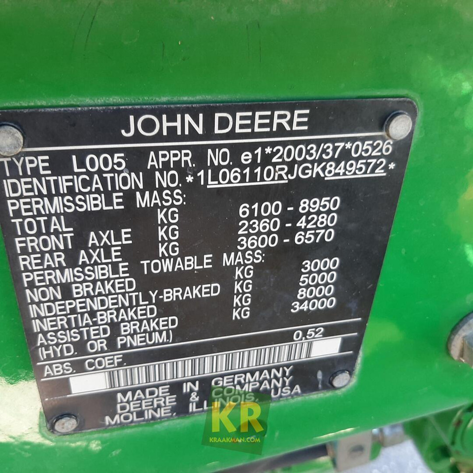 John Deere 6110R - Máy cày: hình 3 John Deere 6110R - Máy cày: hình 3