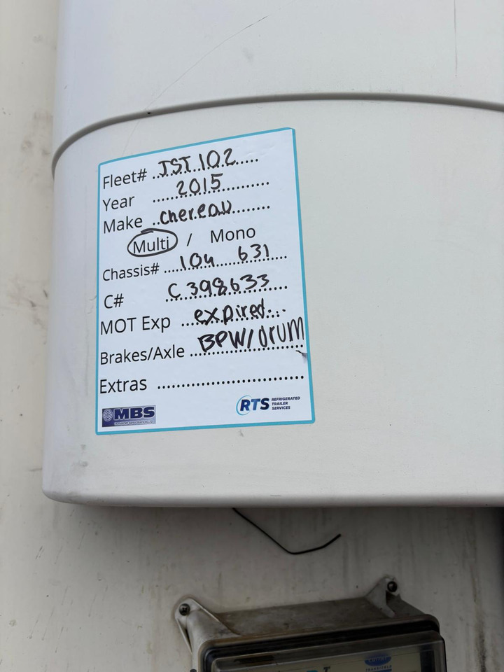 Chereau 2015 Vector 1950MT – JST102 - Sơ mi rơ moóc đông lạnh: hình 3 Chereau 2015 Vector 1950MT – JST102 - Sơ mi rơ moóc đông lạnh: hình 3