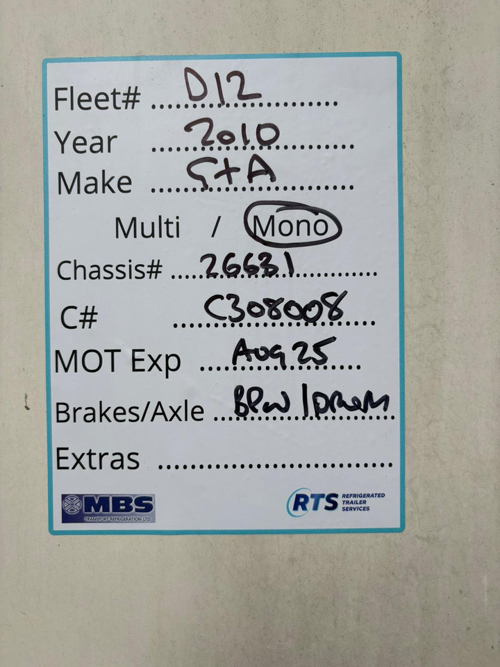 Gray and Adams 2010 Vector 1850 – D12 - Sơ mi rơ moóc đông lạnh: hình 2 Gray and Adams 2010 Vector 1850 – D12 - Sơ mi rơ moóc đông lạnh: hình 2