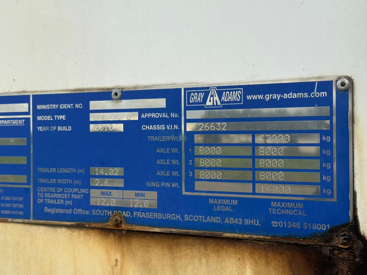 Gray and Adams 2010 Vector 1850 MT – D11 - Sơ mi rơ moóc đông lạnh: hình 5 Gray and Adams 2010 Vector 1850 MT – D11 - Sơ mi rơ moóc đông lạnh: hình 5