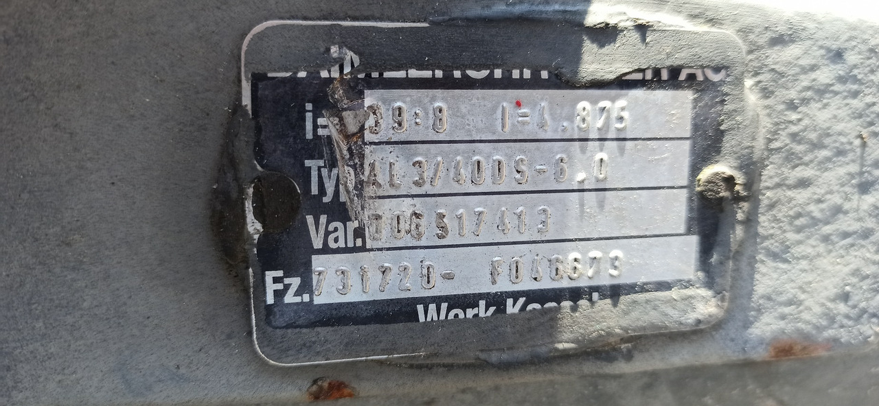 MERCEDES-BENZ ATEGO 4X4 AL3/40DS-6.0 - Trục và các bộ phận cho Xe tải: hình 3 MERCEDES-BENZ ATEGO 4X4 AL3/40DS-6.0 - Trục và các bộ phận cho Xe tải: hình 3